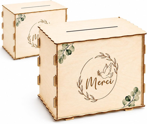 Kartenbox hochzeit 2er set - kartenbox, aus